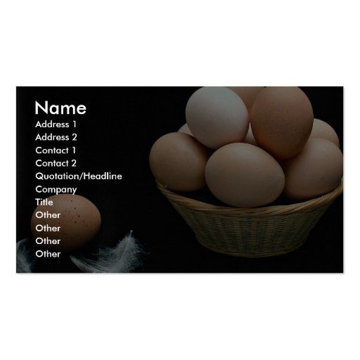 Picture of Eggs arranged in a bowl Business Card Templates (front side)