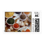 Picture of Fresh spices with garlic cloves Stamp