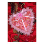 Picture of Lace heart on red satin with potpourri Invitation