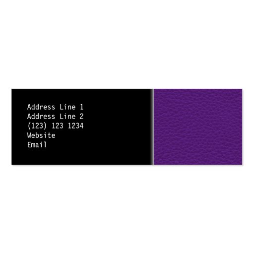 Picture of Purple Leather. Business Cards (back side)