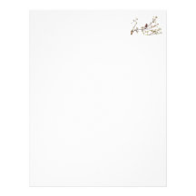Picture of Sparrow Singing in Flowering Tree Letterhead