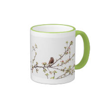 Picture of Sparrow Singing in Flowering Tree Mugs