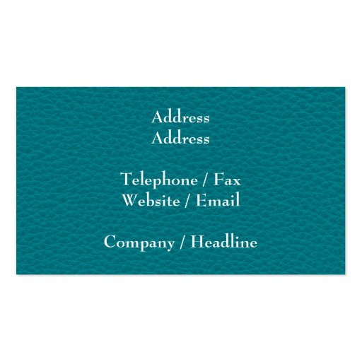 Picture of Teal Leather. Business Card Template (back side)