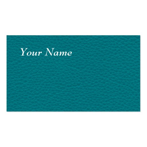 Picture of Teal Leather. Business Card Template (front side)