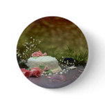 Picture of Wedding cake and flowers Pinback Buttons