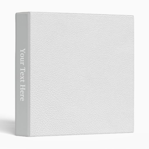 Picture of White Leather. 3 Ring Binder Zazzle