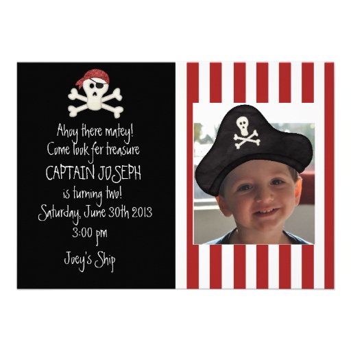 Picture Pirate Birthday Invitation