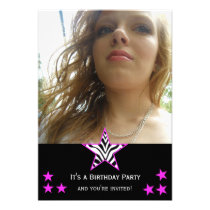 Pictures: Zebra Star Party Invitation invitations