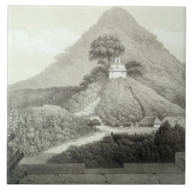 Picturesque view at the Temple of the Cross, Palen Ceramic Tile