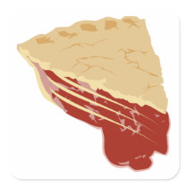 Pie - Cherry / Fruit Slice of Pie Square Sticker