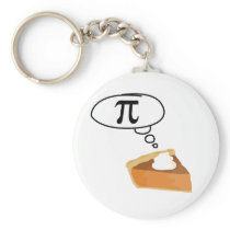 Pie Thinking of Pi Keychain