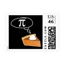 Pie Thinking of Pi Postage Stamps