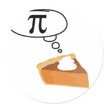 Pie Thinking of Pi Sticker