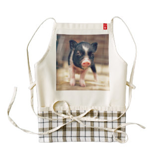 Piebald Pig puppy for Pig Lovers Zazzle HEART Apron