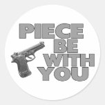 Piece Be With You Round Stickers