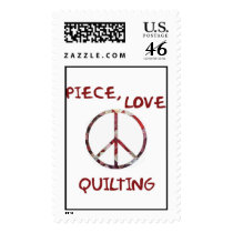 Piece, Love and Quilts postage