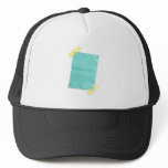 Piece of blank colored paper trucker hats