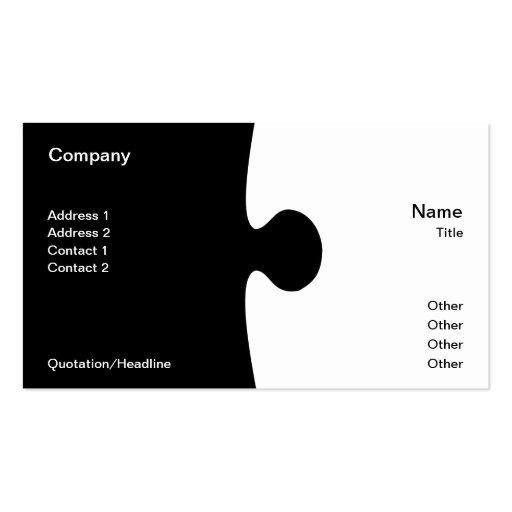 Piece of the Puzzle Business Card (front side)