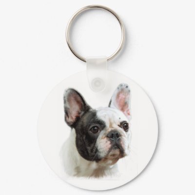 Pied French Bulldog keyring Keychains by kcpetcollectables
