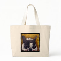 Pied Frenchie Nap Tote Bags