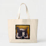 Pied Frenchie Nap Tote Bags