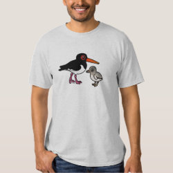 Pied Oystercatcher with chick Men's Basic T-Shirt