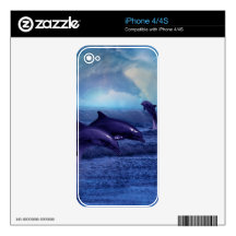 Piel de la diversión y del juego de los delfínes skins para iPhone 4