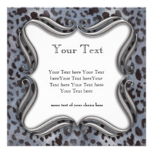 Piel del leopardo en pizarra azul comunicado personalizado