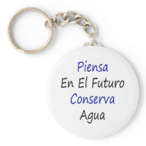 Piensa En El Futuro Conserva Agua Keychain