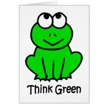 Piense el notecard verde felicitación