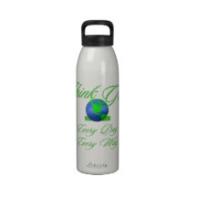 Piense la botella de la libertad del verde 2 botellas de agua reutilizables