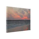 Pier and Sunset - Oak Island, NC Canvas Print