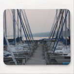 Pier Between Masts of Sailboats Mouse Pads