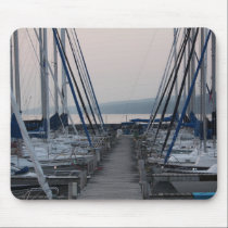 Pier Between Masts of Sailboats mousepads