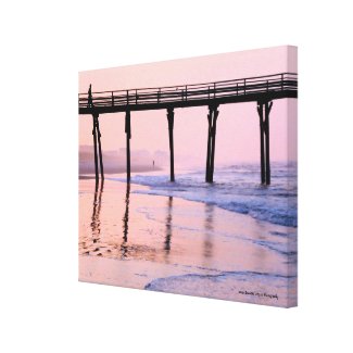 Pier Sunrise Wrapped Canvas Print