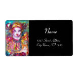 PIERO  WITH CAT 2  red pink purple yellow black Shipping Label