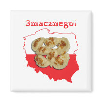 Pierogi Smacznego Polish Map Refrigerator Magnets