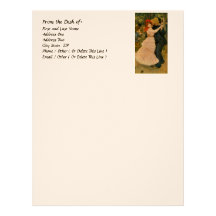 Pierre-Auguste Renoir's Dance at Bougival (1883) Letterhead Template