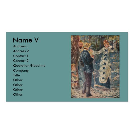 Pierre-Auguste Renoir's The Swing (1876) Business Card