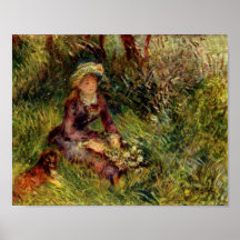 Pierre Renoir - Madame Renoir with dog Posters