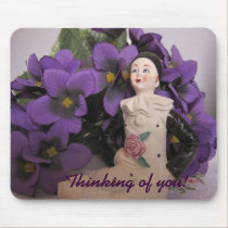 Pierrot and violets  Mousepad mousepads