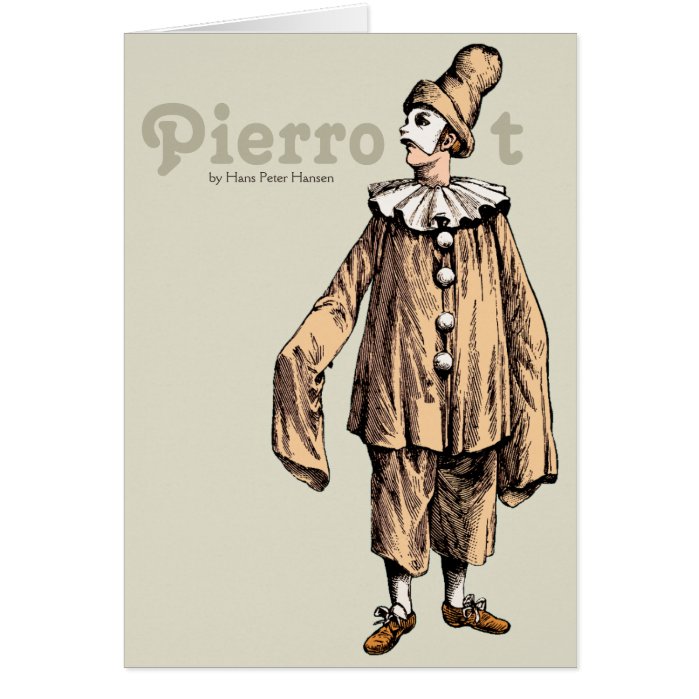 Pierrot by Hans Peter Hansen CC0740 Danish art Greeting Card
