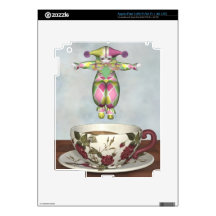Pierrot Clown Doll Jumping into a Tea Cup Skins For iPad 3