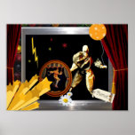 Pierrot with bicycle,poster