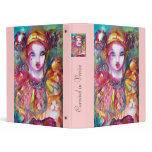 PIERROT WITH CAT  red pink purple yellow Vinyl Binder