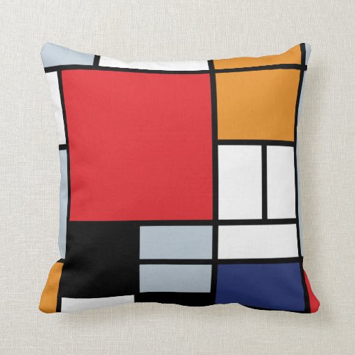 Piet Mondrian - Composition With Large Red Plane Throw Pillow Zazzle