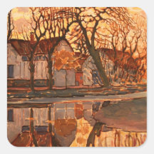Piet Mondrian Modern Art Square Sticker
