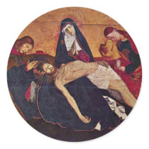 Pieta Of Villeneuve-Les-Avignon Overview By Enguer Round Stickers