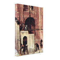 Pieter Bruegel the Elder - Tower of Babel Detail Stretched Canvas Print