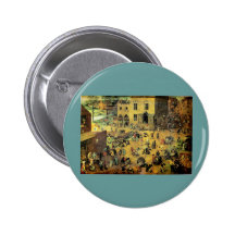 Pieter Bruegel's "Children’s Games" - 1560 Pinback Buttons